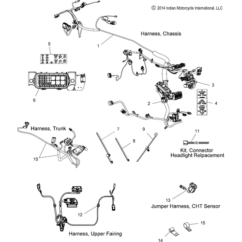 Electrical, Wire Harness 2 All Options - 2015 Indian Chieftain/Roadmaster Schematic-28156 OEM Schematic