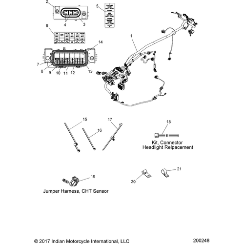 Electrical, Wire Harness 2 All Options - 2018 Indian Springfield Schematic-26255 OEM Schematic