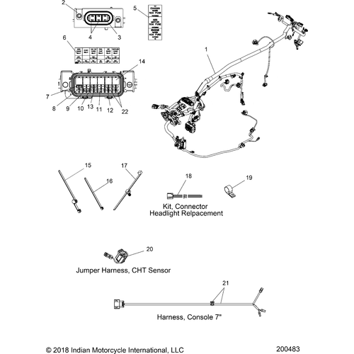 Electrical, Wire Harness 2 All Options - 2019 Indian Chieftain Dark Horse Schematic-25911 OEM Schematic