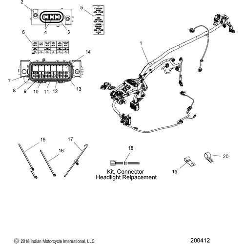 Electrical, Wire Harness 2 All Options - 2019 Indian Springfield Schematic-25409 OEM Schematic