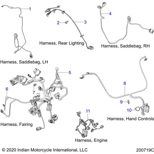 Electrical, Wire Harness 2 All Options - 2020 Indian Challenger Base/Limited Schematic-25272 OEM Schematic