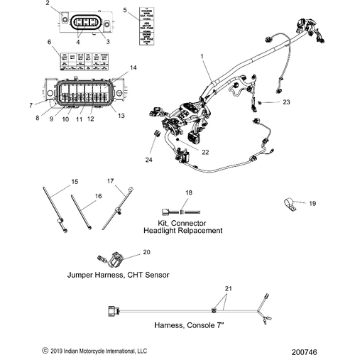 Electrical, Wire Harness 2 All Options - 2020 Indian Roadmaster Elite Schematic-24317 OEM Schematic