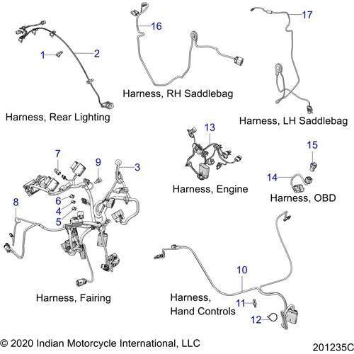 Electrical, Wire Harness 2 All Options - 2021 Indian Challenger Limited Schematic-23724 OEM Schematic