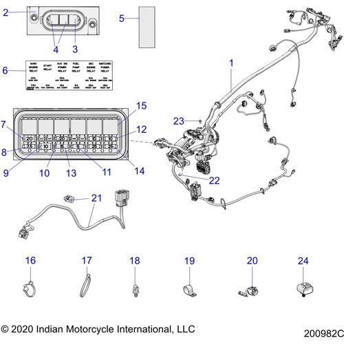 Electrical, Wire Harness 2 All Options - 2021 Indian Chieftain Dark Horse Schematic-23297 OEM Schematic