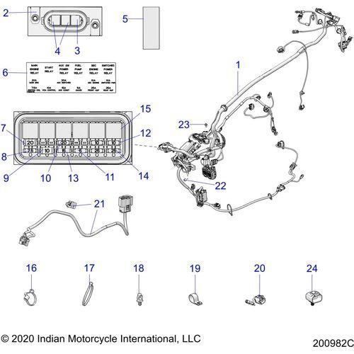 Electrical, Wire Harness 2 All Options - 2021 Indian Chieftain Standard 111 Schematic-23071 OEM Schematic