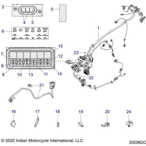 Electrical, Wire Harness 2 All Options - 2021 Indian Roadmaster Dark Horse Schematic-22841 OEM Schematic