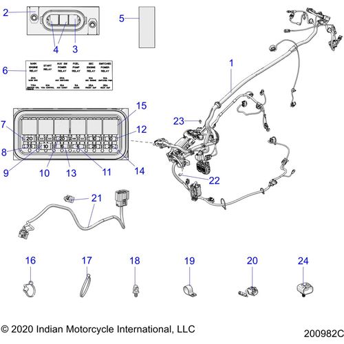 Electrical, Wire Harness 2 All Options - 2021 Indian Roadmaster Schematic-22922 OEM Schematic