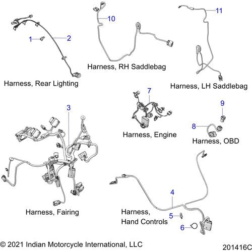 Electrical, Wire Harness 2 All Options - 2022 Indian Challenger Dark Horse Schematic-22160 OEM Schematic