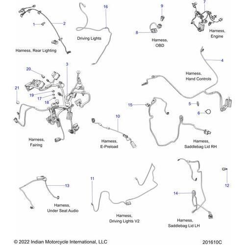 Electrical, Wire Harness 2 All Options - 2022 Indian Challenger Elite Schematic-22048 OEM Schematic