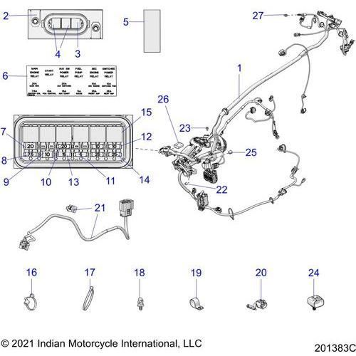 Electrical, Wire Harness 2 All Options - 2022 Indian Chieftain Standard 111 Schematic-21402 OEM Schematic