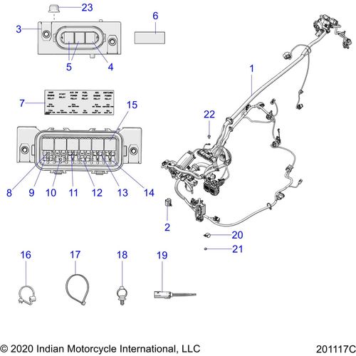 Electrical, Wire Harness 2 N21tvdaa/N21tvdca All Options - 2021 Indian Chief Vintage Dark Horse 111 Schematic-23580 OEM Schematic
