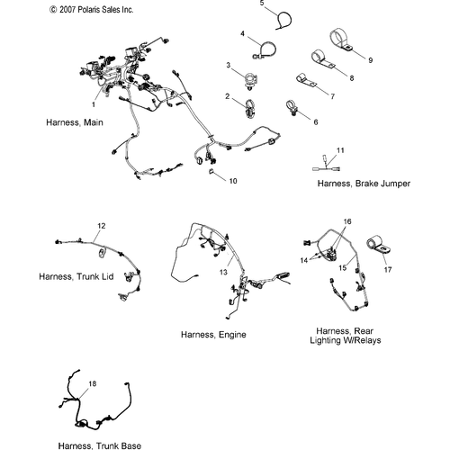 Electrical, Wire Harness - 2009 Victory Vision Street/Ness/Touring/10Th Ann. - V09Sb36/Sc36/Sd36/Sz36 Schematic 4509 OEM Schematic