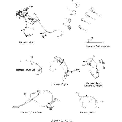 Electrical, Wire Harness - 2010 Victory Vision Tour Premium/Ness/8 Ball All Options - V10Sd36/Sc36/Vb36 Schematic 4203 OEM Schematic