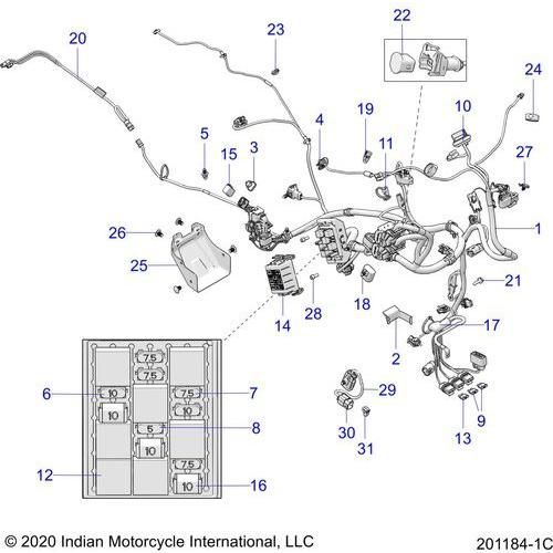 Electrical, Wire Harness - 2022 Indian Ftr 1200 Carbon Schematic-21165 OEM Schematic