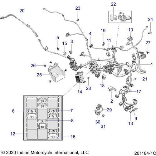 Electrical, Wire Harness - 2022 Indian Ftr 1200 Schematic-21220 OEM Schematic