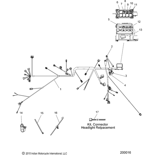 Electrical, Wire Harness All Options - 2016 Indian Scout Sixty Schematic-27751 OEM Schematic