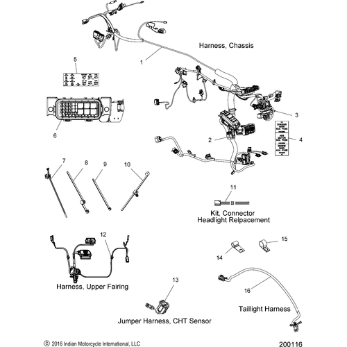 Electrical, Wire Harness All Options - 2017 Indian Chieftain Dark Horse Schematic-27447 OEM Schematic