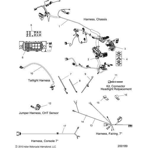 Electrical, Wire Harness All Options - 2017 Indian Chieftain Limited/Elite Schematic-27376 OEM Schematic