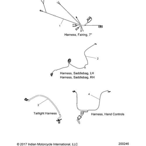 N/A OEM Schematic Electrical, Wire Harness All Options - 2018 Indian Chieftain Elite Schematic-26681