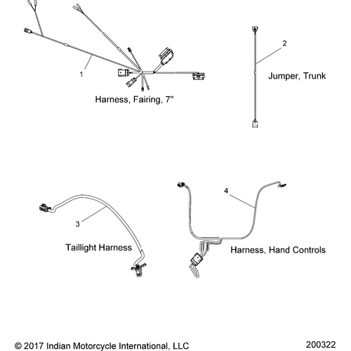 Electrical, Wire Harness All Options - 2018 Indian Roadmaster Classic Schematic-26529 OEM Schematic