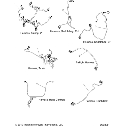 Electrical, Wire Harness All Options - 2020 Indian Roadmaster Dark Horse Schematic-24351 OEM Schematic