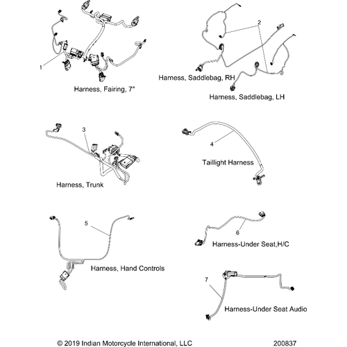 Electrical, Wire Harness All Options - 2020 Indian Roadmaster Elite Schematic-24267 OEM Schematic