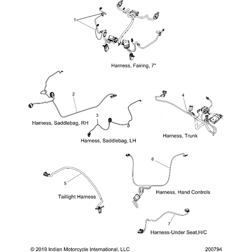 Electrical, Wire Harness All Options - 2020 Indian Roadmaster Premium Schematic-24189 OEM Schematic