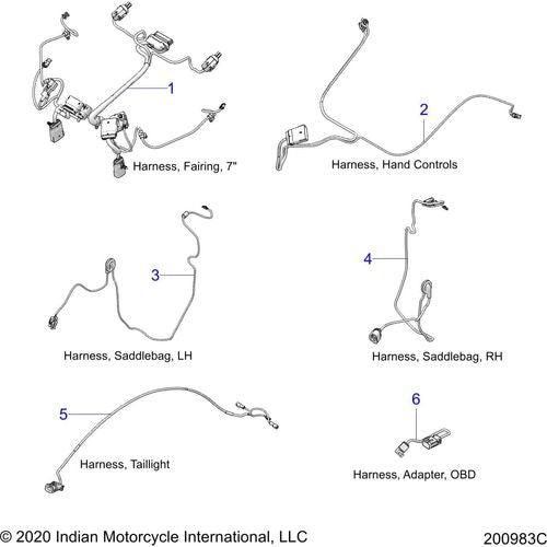 Electrical, Wire Harness All Options - 2021 Indian Chieftain Dark Horse Schematic-23254 OEM Schematic