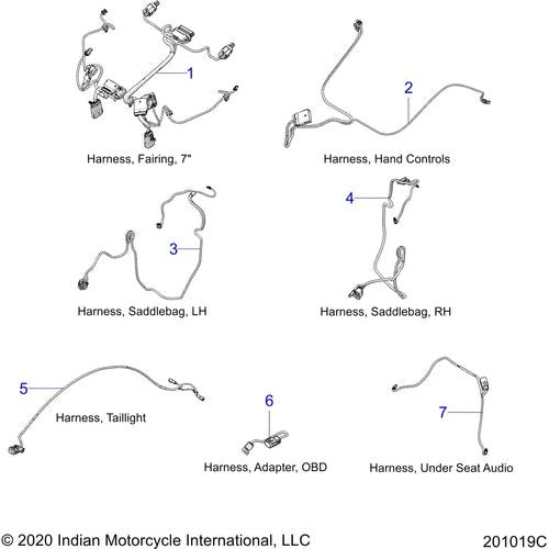 Electrical, Wire Harness All Options - 2021 Indian Chieftain Elite Schematic-23176 OEM Schematic