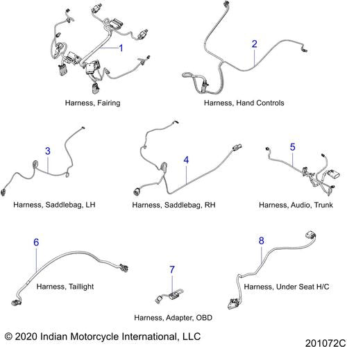 Electrical, Wire Harness All Options - 2021 Indian Roadmaster Schematic-22875 OEM Schematic