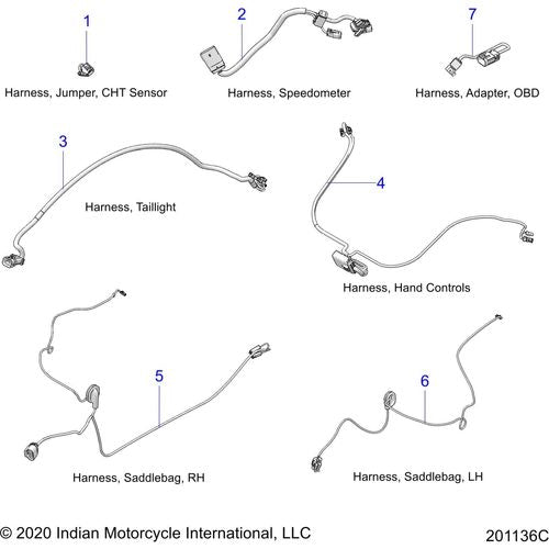 Electrical, Wire Harness All Options - 2021 Indian Springfield 116 Schematic-22331 OEM Schematic