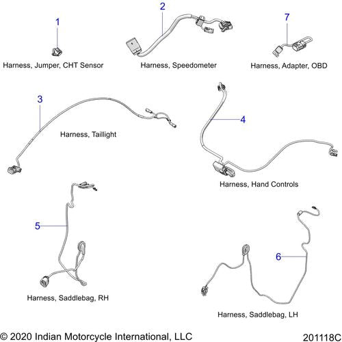 Electrical, Wire Harness All Options - 2021 Indian Springfield Dark Horse Intl Schematic-22188 OEM Schematic