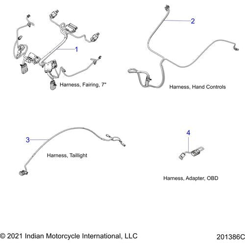Electrical, Wire Harness All Options - 2022 Indian Chieftain Standard 116 Schematic-21283 OEM Schematic
