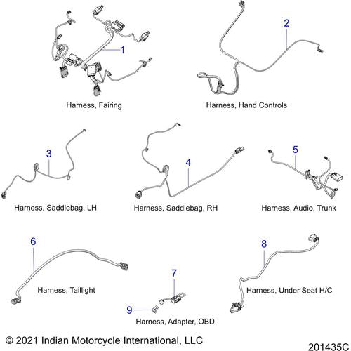 Electrical, Wire Harness All Options - 2022 Indian Roadmaster Schematic-20875 OEM Schematic