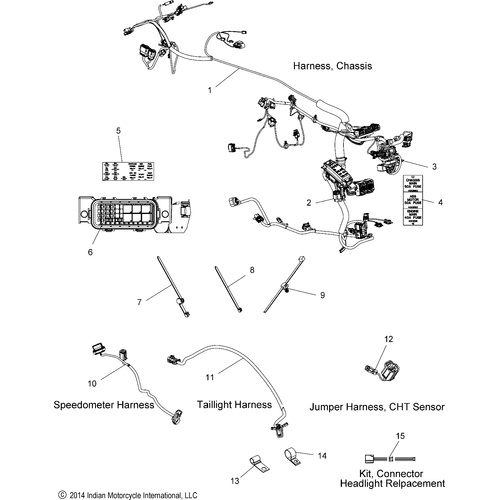 Electrical, Wire Harness N16ccdaa All Options - 2016 Indian Chief Dark Horse Schematic-27913 OEM Schematic