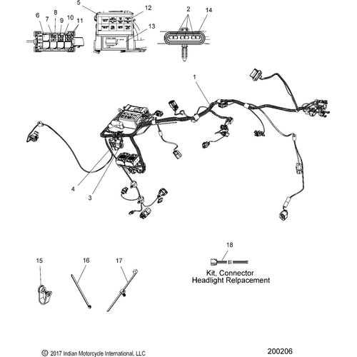 Electrical, Wire Harness N18msa00/Msb00 All Options - 2018 Indian Scout 1200 Schematic-26416 OEM Schematic