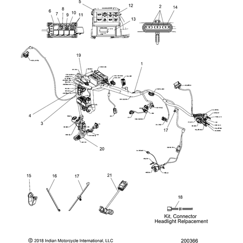 Electrical, Wire Harness N19msa11/Msb00 All Options - 2019 Indian Scout Sixty Schematic-25440 OEM Schematic