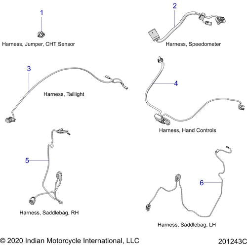 Electrical, Wire Harness N21tjddb - 2021 Indian Springfield Dark Horse Schematic-22260 OEM Schematic
