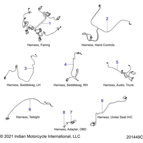 Electrical, Wire Harness N22tkdbb All Options - 2022 Indian Roadmaster Dark Horse Schematic-20795 OEM Schematic