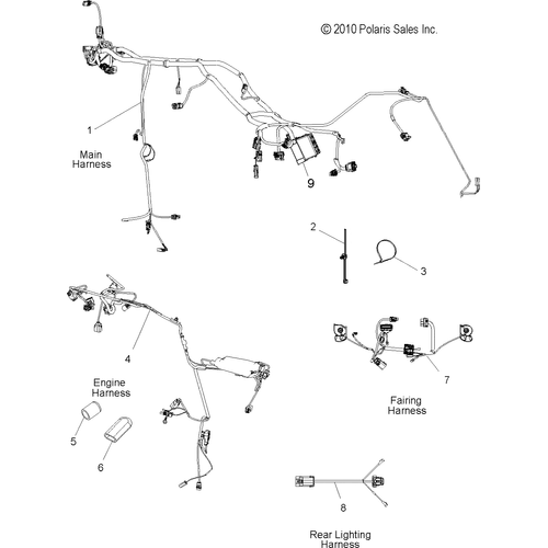 Electrical, Wire Harnesses - 2011 Victory Cross Roads Custom/Cross Country All Options - V11Bb36/Db36/Dc36/Eb36 Schematic 3526 OEM Schematic