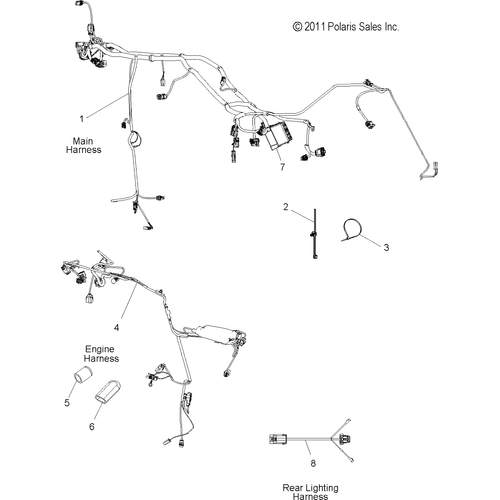 Electrical, Wire Harnesses - 2014 Victory Cross Roads 8-Ball/Cross Roads Classic All Options - V14Ba36/Bw36 Schematic 2061 OEM Schematic