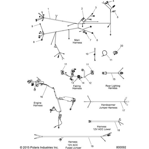 Electrical, Wire Harnesses - 2016 Victory Cross Country/Touring All Options Schematic 661 OEM Schematic