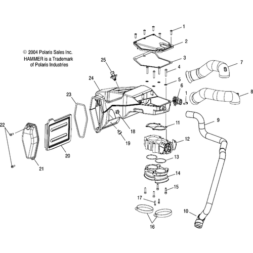 Engine, Air Box - 2005 Victory Victory Hammer All Options - V05Hb26 Schematic 5423 OEM Schematic