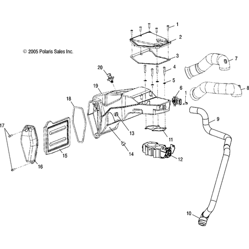 Engine, Air Box - 2007 Victory Vegas/Vegas 8 Ball All Options - V07Ab26/Gb26 Schematic 5016 OEM Schematic