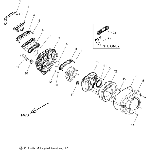 Engine, Air Intake System All Options - 2017 Indian Roadmaster Classic Schematic-27211 OEM Schematic