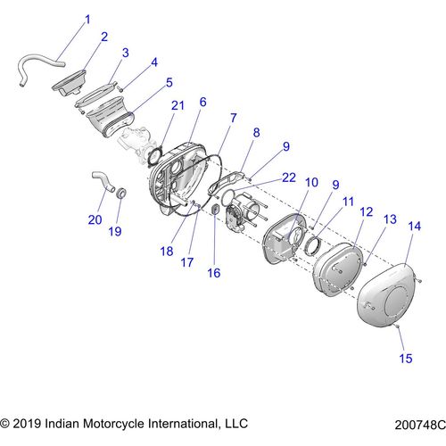 Engine, Air Intake System All Options - 2020 Indian Chieftain Standard Titanium Smoke Schematic-24583 OEM Schematic