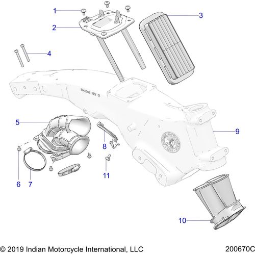 Engine, Air Intake System All Options - 2021 Indian Challenger Limited Schematic-23725 OEM Schematic