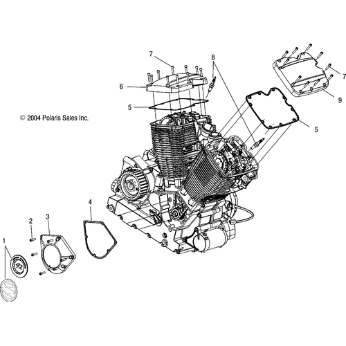 Engine, Cam And Valve Covers - 2004 Victory Kingpin All Options - V04Cb16 Schematic 5576 OEM Schematic