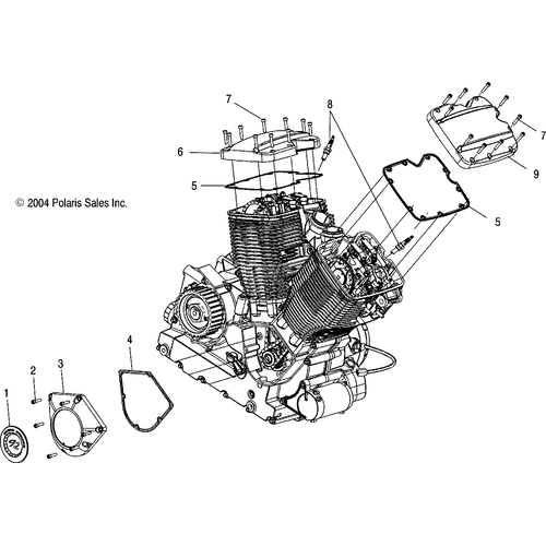 Engine, Cam And Valve Covers - 2005 Victory Ca Touring Cruiser All Options - V05Tb16 Schematic 5322 OEM Schematic