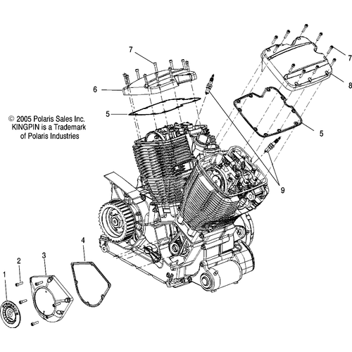 Engine, Cam And Valve Covers - 2006 Victory Ca Kingpin All Options - V06Cb26 Schematic 5066 OEM Schematic